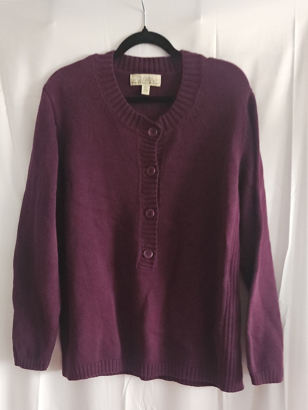 Cabela's Women's Plum Button-Front Knit Crew Sweater